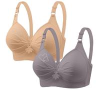 Arestory 2Pcs Push Up Bra UK Sale Clearance Seamless Gathered Together Bras Ladies Comfortable Everyday Bra Plus Szie Underwear No Rims Wireless Padded Bras Supportive Full Coverage Bralettes