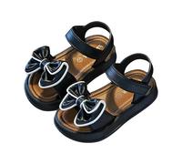 Arestory Girls Bowknot Sandals UK 2026 Slip On Princess Shoes Faux Leather Summer Trainers Soft Rubber Soled Comfortable Sandals Summer Beach Holiday Dress Up Shoe Low Block Chunky Waterproof Sliders