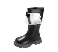 Arestory Girls Lace Bow Princess Boots Knee High Boot Plush Lining Shoes