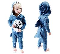 Arestory Kids Boys Girls Shark Romper Animal Jumpsuit Child Hoodie Jumper Sweatshirts Toddle Infant Child Top Jacket Long Sleeve T Shirt Cartoon Hooded Coat Bodysuit Outfits Tracksuit 1-5 Years