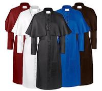 Arestory Mens Women Gothic Hooded Cape Medieval Cloak Unisex Masquerade Overcoat Wizard Vampire Robe Halloween Costume Pastor Uniform Cosplay Poncho Knight Fancy Dress Cloaks Stage Performance Capes