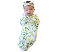 Arestory Newborn Baby Swaddle Blanket Infant Kids Sleeping Swaddle Muslin Wrap Headband Set Wrap Sack Sleeping Swaddle Wrap Hat Sets 0-12 Months