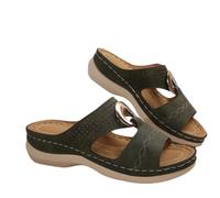 Arestory UK Sale Clearance Womens Wedge Sandals, Ladies Getaway Platform Sliders Open Toe Flatform Sandal Metallic Mid Heel Shoes Summer Slippers Outdoor Athletic Arch Support Slider for Beach