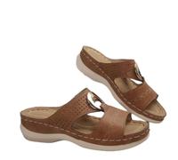 Arestory UK Sale Clearance Womens Wedge Sandals, Ladies Getaway Platform Sliders Open Toe Flatform Sandal Metallic Mid Heel Shoes Summer Slippers Outdoor Athletic Arch Support Slider for Beach