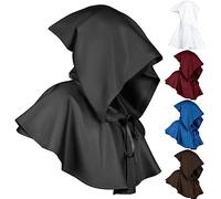 Arestory Unisex Medieval Hooded Cape Gothic Short Cloak Templar Knight Cloaks Mens Women Shoulder Shawl Steampunk Capelet Vintage Masquerade Capes with Hood Stage Outfit Halloween Cosplay Costume