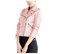 Arestory Women Biker Jacket Faux Leather Jackets Clearance Ladies Long Sleeve Zip Up Motorcycle Coat Short PU Moto Outwear Solid Color Coats Zipper Slim Fit Casual Windproof Waterproof Cardigan