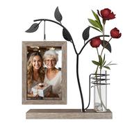 Aresvrgo Picture Frames 6x4, Personalised Gifts with Glass Vase and Metal Tree Knot Rotatable, Holds 2 Photos, Suitable for Family Gifts, Thanksgiving, Christmas, Birthday