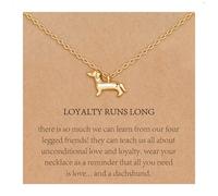 Aretas Dachshund Dachshund Chain Gifts for Women Girls S925 Silver/Gold Dog Dachshund Pendant Decoration Christmas Gift for Dog Owners, Copper, No Gemstone