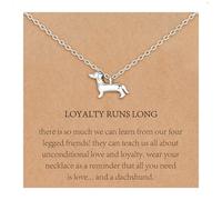 Aretas Dachshund Dachshund Chain Gifts for Women Girls S925 Silver/Gold Dog Dachshund Pendant Decoration Christmas Gift for Dog Owners, Copper, No Gemstone