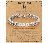 Aretas Men’s Cuban Chain Bracelet Gifts from Daughter Best Dad Grandad New Dad to be Gifts Jewellery Presents for Birthday Fathers Day Christmas Valentines