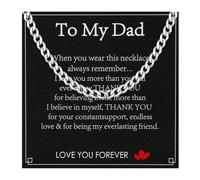 Aretas Men’s Necklace Father Day Gifts from Son Daughter Kids Best Dad Grandad Father’s New Dad to be Gifts Cuban Chain Necklace Jewellery Presents for Birthday Fathers Day Christmas Valentines