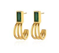 Aretes de Zricon cuadrado verde para mujer Color dorado Garra irregular Gancho Pendiente de botón Joyería de boda femenina Regalo Regalos de moda