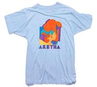 Aretha Franklin T-Shirt - Milton Glaser Poster Mens Tee - Officially Licensed Sky XXL
