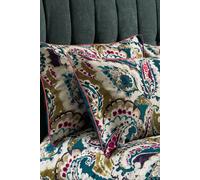 Aretha Paisley 200 TC Premium Cotton Sateen Piped Pair of Pillowcases Edinburgh Weavers Teal One Size