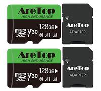 Aretop 128GB Micro SD Card 2 Pack, MicroSDXC with SD Adapter,A1,C10,U3,V30,UHS-I,Read Speed Up to 90MB/s,Micro Memory Card 4K Full HD Video Recording for Tablette/Drone/Dash Cam/Camera/Phone/Switch