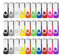 AreTop 16GB 100-Pack Flash Drive, Bulk USB 2.0 Memory Stick Thumb Drives(16GB 100 Pack, Mix Color)