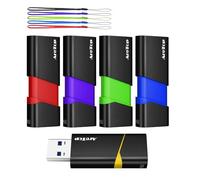 AreTop 64GB 3.0 Flash Drive 5 Pack Thumb DrivesSlide Retractable 3.0 64GB USB Flash Drives 5 Pack Memory Sticks for Data Storage Jump Drives Multipack (Mixed Color:Black,Red,Blue,Green,Purple)
