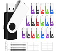 AreTop Bulk Flash Drives 128MB 20 Pack, Bulk USB 2.0 Flash Drives Thumb Drive Swivel Memory Stick Jump Drive Pen Drive with Lanyard (Mixed Colors 20pcs)