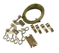 Aretro 15 Piece Large Brass Plated Picture Hanging Kit Includes 6m Wire, Hooks Hangers, Screw Eyes, Pins for Frames, Mirrors, Canvas Max Load 4kg