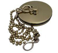 Aretro Gold Effect Polished Brass Bath Plug, Drain Stopper, 45mm 1 3/4' with 450mm Ball Chain, for Bathroom, Toilet, Kitchen (1 3/4 Inch 45mm with 450mm Chain)
