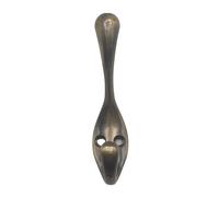 Aretro Heavy Duty Double Hat & Coat Bath Robe Hook Hanger 90mm Antique Brass Effect Holds 7.5kg Back of Door Wall Hook 1 Pack of 1