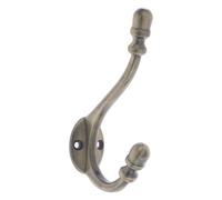 Aretro Hooks Hangers, Antique Deco, Antique Brass, Robe Hook, Coat Hook, Back of Door, Wall Hanger (Antique Deco, Antique Brass)