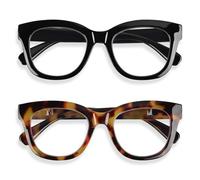 Areyeth Oversized Retro Reading Glasses for Women, Oprah Style Large Blue Light Blocking Readers(1.0X)