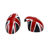 Areyourshop 1 Pair Car Wing Mirror Covers Cap Premium ABS for Mini Cooper R55 R56 R57 R58 R60 R61 with Auto Powerfolding only Black&Red(Auto Powerfolding only)