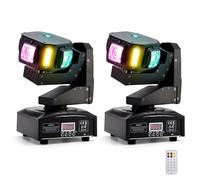 Areyourshop 160 W Disco DJ Light Moving Head LED Set of 2 6 LED 3-Axis Beam Stage DMX Party Show Lighting CREE 4-in-1 Strobe for Stage Concert Home Parties DMX512 Master / Slave Voice Control