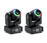 Areyourshop (2 Pack) 100 W Moving Head LED with 8 Gobos, Party Light, 8 Plain and 6 Two-Tone Effects, Stage Lighting DJ Light DMX 512 for Parties, Weddings, DJ, Clubs, (2 Pieces, 100 W)