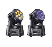 Areyourshop 2-Pack Moving Head Disco Lights - LED RGBW 70W DJ Stage Lights with Voice Control, Support DMX512, Sound-Activated for Clubs, Banquets & Parties