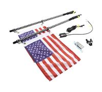 Areyourshop 2X 3ft RGB LED Whip Lights Antenna W/Flag Remote Control for Polaris RZR UTV ATV