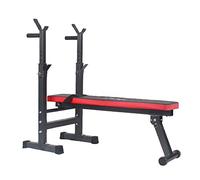 Areyourshop Adjustable Weight Bench Folding Bench Press w/Barbell Rack Pec workout