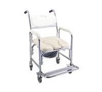Areyourshop Commode Toilet Chair with Wheels,Multifunction Wheeled Mobile Toilet Commode Shower Chair Wheelchair for Elderly,Bedside Commodes Wheelchair