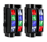 Areyourshop Moving Head Disco Lights,8 x 10 W RGBW LED Stage DJ Light(2PC),DJ Lighting for Stage Performances,KTV, Weddings&Events,Magic Beam Light Effects Support Sound Activated & DMX512
