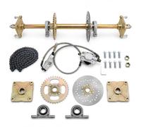 Areyourshop Rear Axle Kit 815mm 32" Length 30mm Thick 428 37 Teeth Sprocket 190mm Brake Disc 24T 28T Spline with Pillow Blocks for DIY Go Kart ATV Quad Drift Trikes