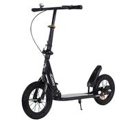 Areyourshop Shock-Absorbing Foldable Commuter Kick Scooter For Adults and Teens With 12" Large Smooth Rolling Rubber Air Tires