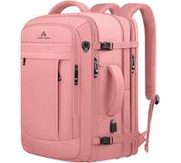 AREYTECO Travel Backpack for Women, 50L Expandable Extra Large Backpack,Carry On Backpack Airline Approved, Water Resistant Big Bag Anti-Theft Business Daypack Fits 17 Inch Laptop with USB Port, Pink