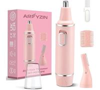 AREYZIN Nose Hair Trimmer for Women 2025 Upgrade Nose Trimmer Ladies Noses Hair Trimmer Dual Edge Blades,Battery(Included)-Operated with IPX7 Waterproof for Easy Cleansing,Pink