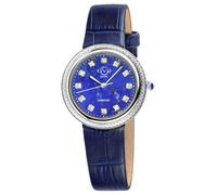 Arezzo Swiss Quartz Diamond Genuine Italian Handmade Leather Watch GV2 Dark Blue One Size