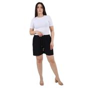 ARF® Women’s Crinkle Pleated Short - Ladies Lightweight Loose Fit Elastic Waist Drawstring Casual Summer Mini Shorts (Black, L-XL)