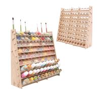 ARFETIGO Extra Large Wooden 9-Tiers 99 Bottles' Capacity Wooden Paint Organizer & Paint Brush Rack for Acrylic OIL Craft Hobby Mini Model Paint Paintng Station Painting Organizer for Artists(Vertical)