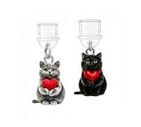 ARFUKA 2D Acrylic Cat Type C Dust Plugs, 2 Pack Decorative Charging Port Stopper, Compatible with Universal USB-C Devices