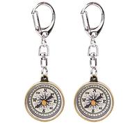 ARFUKA 2pcs Portable Compasses Vintage Pocket Compass Keyring Lightweight Mini Compass Keychain for Camping Orienteering Hiking Marching Navigation and Collection Gift