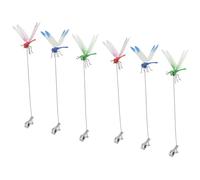 ARFUKA 3D Dragonfly Garden Clips 25cm Durable Outdoor Decorations |3-Color Patio & Planter Ornaments for Garden, Yard & Balcony Pack of 6