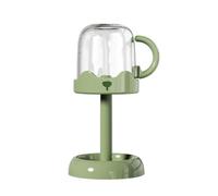 ARFUKA 4-Slot Toothbrush Holder with Cup Cover Bathroom Counter Organizer for Toothpaste & Electric Toothbrushes (Green)