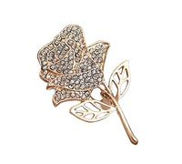 ARFUKA Alloy Rose Brooch Pins Costume Jewelry Lapel Pin with Rhinestone for Women & Girls, Perfect for Backpacks, Jackets & Bags