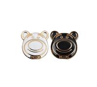 ARFUKA Universal Phone Holder for Hand - Bear Shape Sticky Finger Grip - Collapsible Grip and Stand - Pack of 2 - Brown, Black