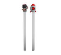 ARFUKA Bookmarks 3D Cartoon Astronaut Rocket Shape Bookmarks Stainless Steel Page Markers Book Markers Set Gift for Men Women Kids Readers