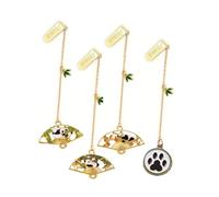 ARFUKA Bookmarks Panda Pendant Chain Bookmarks Metal Bookmark Reading Book Markers for Women and Book Lovers Pack of 4